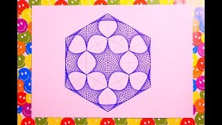 hexagon geometric pattern spirograph paint