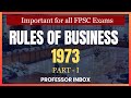 Rules of business 1973  cabinet division  constitution procedures  fpsc syllabus preparation