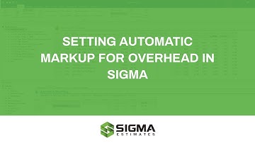 Setting Automatic Markup for Overhead in Sigma