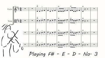 Playing F# - E - D - No. 3 - Quarter Notes. Basic Notes. Play Along. OrchestraPlayAlong.com