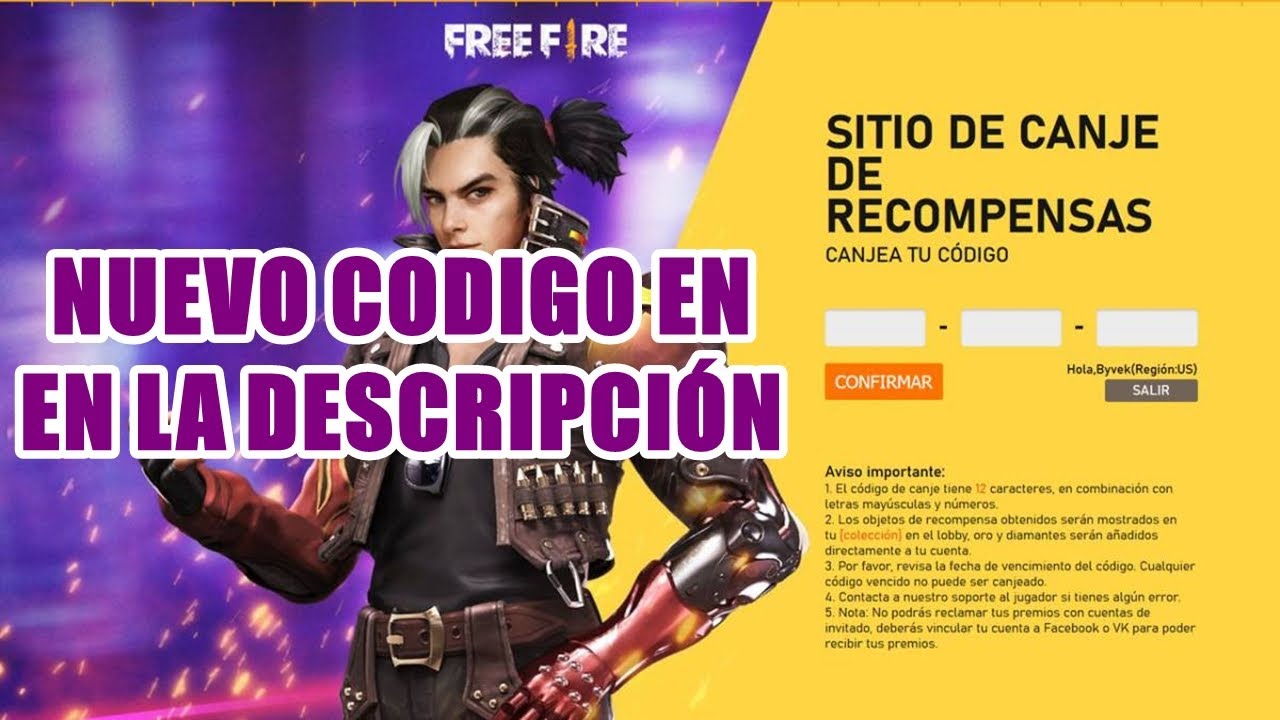 Garena Free Fire: códigos de canje para recompensas gratis