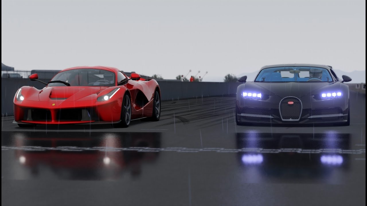 Bugatti Chiron vs Ferrari LaFerrari at Chuckwalla Valley Raceway YouTube