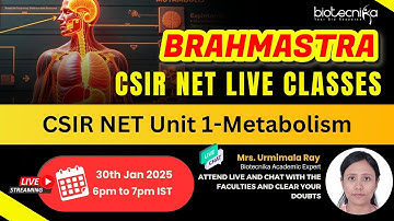 Brahmastra Series - CSIR NET Unit 1: Metabolism | Urmimala Ma’am | Biotecnika