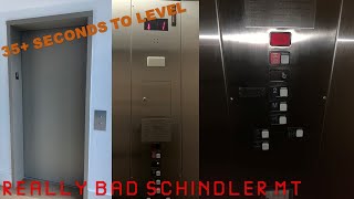 35 SECONDS TO LEVEL: REALLY BAD Schindler MT Hydraulic elevator @ 1 Main St - Westport, CT