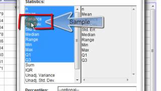 Using statcrunch to find the standard deviation and variance for
population sample