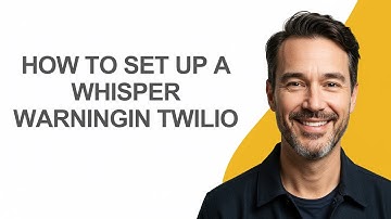 How to Set Up a Whisper Warningin Twilio - KevinHowTo