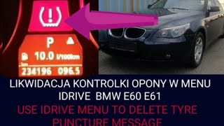 Jak Skasowac Kontrolke Przebitej Opony Bmw E60 E61 Tyre Puncture Error Delete Youtube