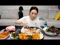 리얼먹방▶ 냉동삼겹살 & 볶음밥 ☆ 이것이 코리안BBQ (ft.김치,콩나물무침,부추무침,팽이버섯)ㅣSamgyeopsalㅣREAL SOUNDㅣASMR MUKBANGㅣ