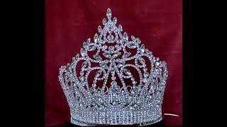 Miss American Beauty Full Silver Rhinestone Pageant Crown