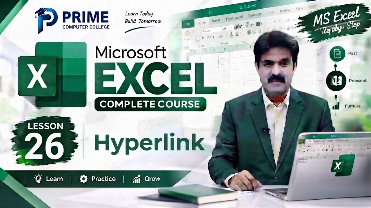 Insert Hyperlink in MS Excel Urdu Tutorial Class 26 - YouTube