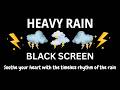 Midnight Rainstorm with Thunder | BLACK SCREEN | Sleep in Peace