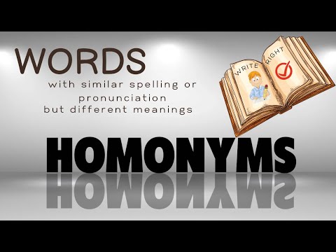 Homonyms. Learn Homonyms with sample sentences. Confusing words. English lesson made easy!
