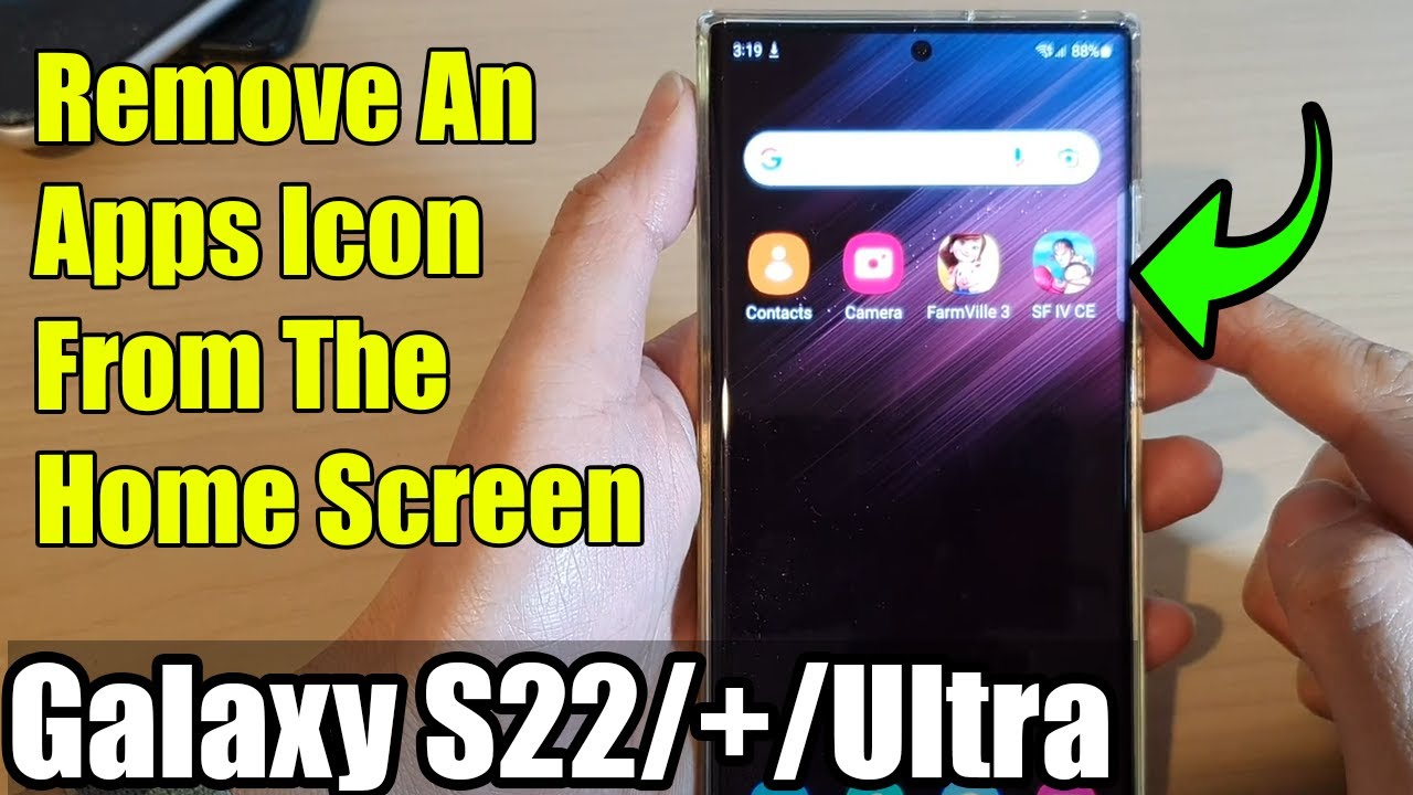 Galaxy S22 S22 Ultra How To Remove An Apps Icon From The Home Screen Galaxy S22 S22 Ultra How To Remove An Apps Icon From The Home Screen