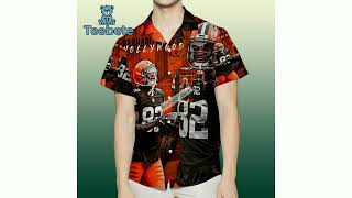 Cleveland Browns Rashard Higgins Orange Hawaiian Shirt With Suit