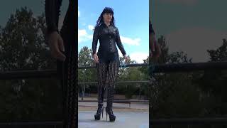 Victoria Devil #leather #black #boots #catsuit