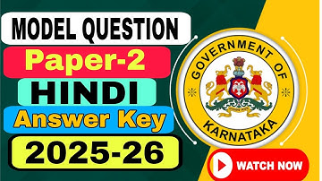 SSLC MODEL QUESTION Paper-2| HINDI KEY ANSWERS 2025-26 | Third language | 10th 