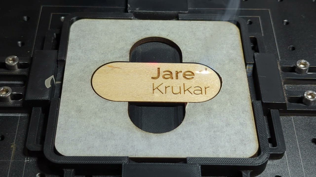 Wooden Name Badge Engraving
