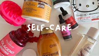 día de self-care: rutina de cuidado personal · introspección, skincare y haircare