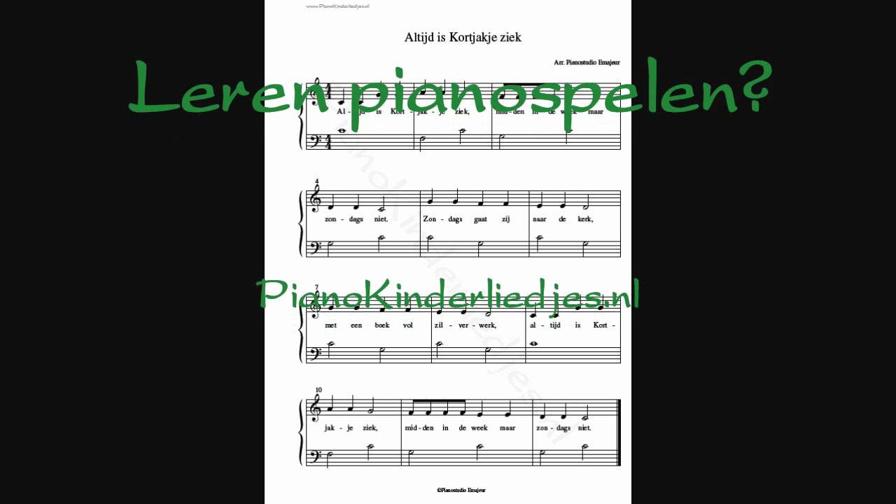 Verrassend Altijd is Kortjakje ziek - piano - YouTube YT-35