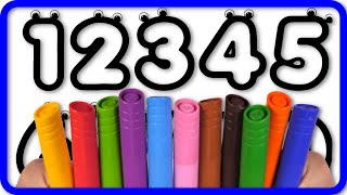 ( Numbers ) Learn Numbers with BIG Marker Pen Glitter  Coloring Pages / Akn Kids House