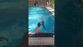 "Having fun in the pool with my nieces on a day off.”