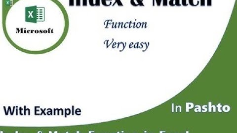 How To Apply Index and Match Function in Excel In Pashto More Powerful Then Vlookup