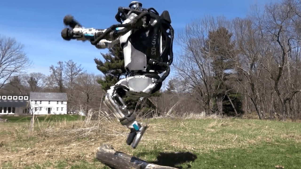 robot jumping up stairs