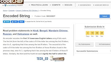 Encoded String | Compete » January Challenge 2021 Division 3  » Encoded String | Day 6