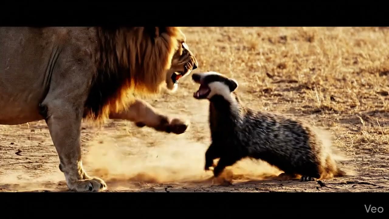 Lion Playfully Fighting with a Fox | Rare Wildlife Moment