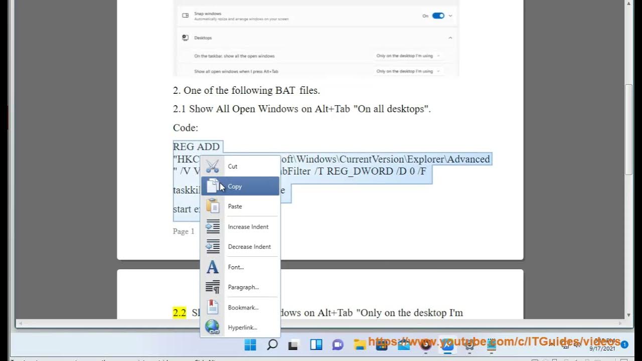 Show all open windows on taskbar for current or all desktops in windows