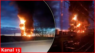 Ukrainian drones hit oil and metallurgical plants on territory of Russia – images of fierce fire