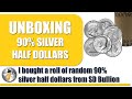 Unboxing 90 silver half dollars from sd bullion  10 fv junk silver