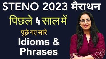 Marathon of Idioms & Phrases Asked in SSC STENO Exams in Last 4 Years || PYQs || Rani Ma
