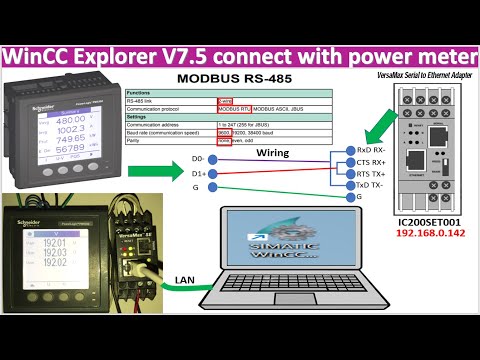 How to use WinCC Explorer V7.5 connect with power meter without PLCs full tutorial