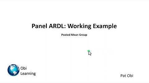 Panel ARDL - EViews Example