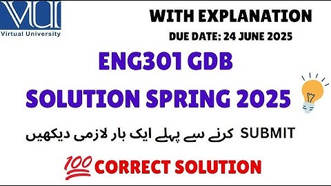 ENG301 GDB SOLUTION SPRING 2025 | #ENG301 #GDBSolution2025