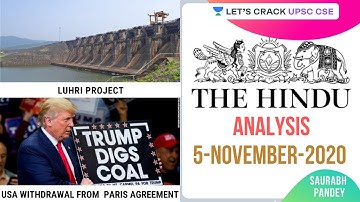 5-November-2020 | The Hindu Newspaper Analysis | Current Affairs for UPSC CSE/IAS | Saurabh Pandey