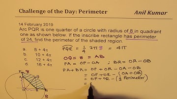 Perimeter of Figure with Arc and Inscribed Rectangle SAT Challenge |ACT