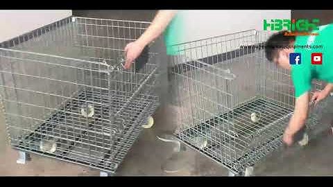 warehouse collapsible wire mesh container with wheels