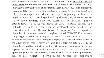 Discovering Latent Semantics in Web Documents Using Fuzzy Clustering