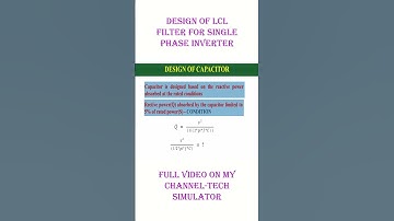 DESIGN OF SINGLE PHASE LCL FILTER #shorts
