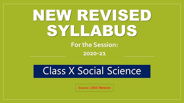 Class 10 Social Science Revised New Syllabus  of 2020-21 - Ajeet Sir
