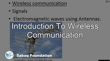 Introduction to Wireless Communication, Computer Science Lecture | Sabaq.pk