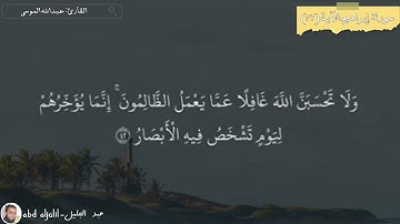 سورة إبراهيم الآية (42) للقارئ عبد الله الموسى {ولا تحسبن الله غافلا عما يعمل الظالمون}
