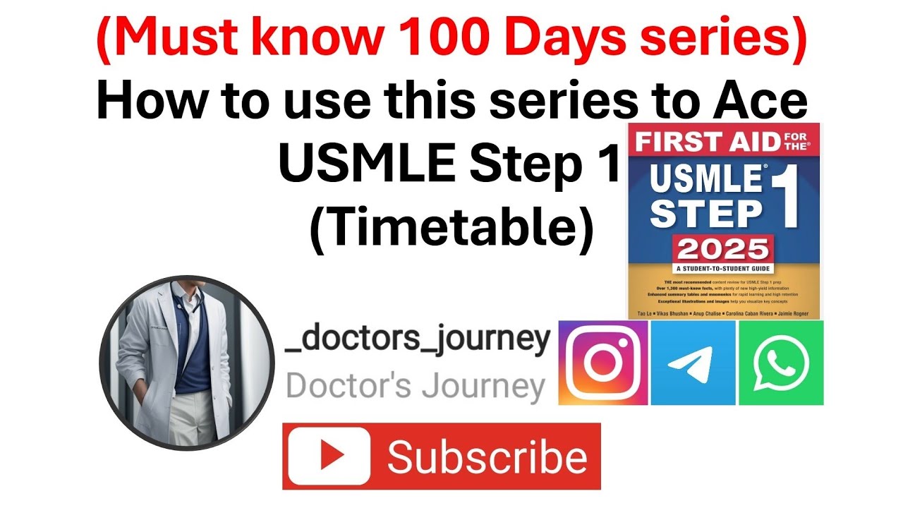 [Must Know Series] How to use 100 days series to Ace USMLE Step 1 | Timetable | First Aid