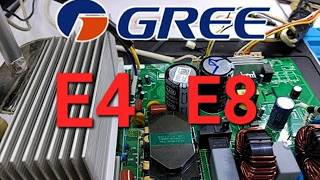 Gree DC inverter AC E4 error code E8 error code AC PCB