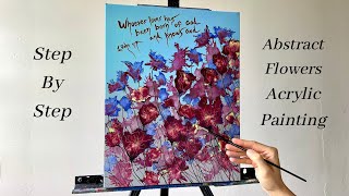 How to PAINT Abstract Flowers | ACRYLIC PAINTING