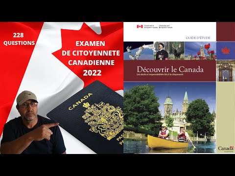 EXAMEN|TEST DE CITOYENNETE CANADIENNE 2022   (MISE A JOUR)  (228 QUESTIONS)