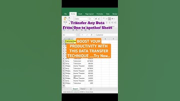 Transfer Any Particular Data from one sheet to another in excel #viralshort #trending #excel