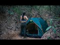 Solo Overnight Trip - Survival Winter Camping in Rainforest - Living Alone